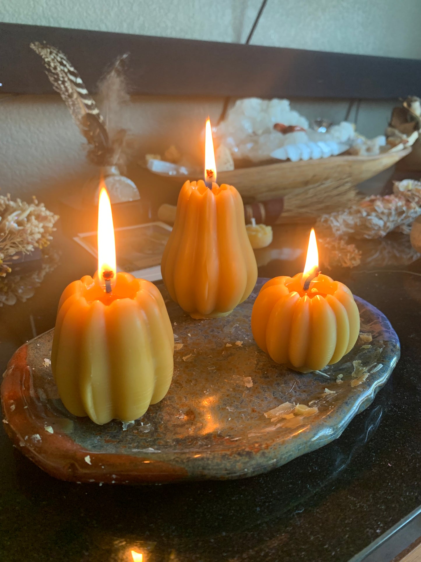 Pumpkin Candles - 100% Beeswax