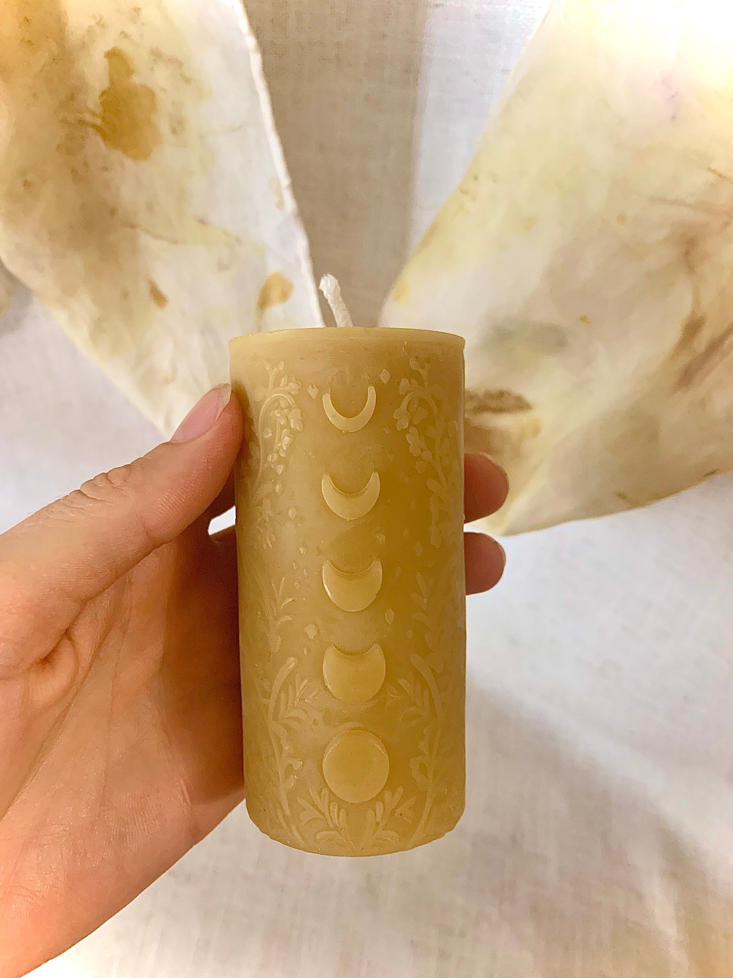 Botanical Moon Phases - 100% Beeswax Candle