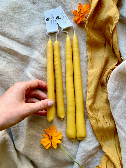 Taper Candles - Hand Dipped - 100% Beeswax