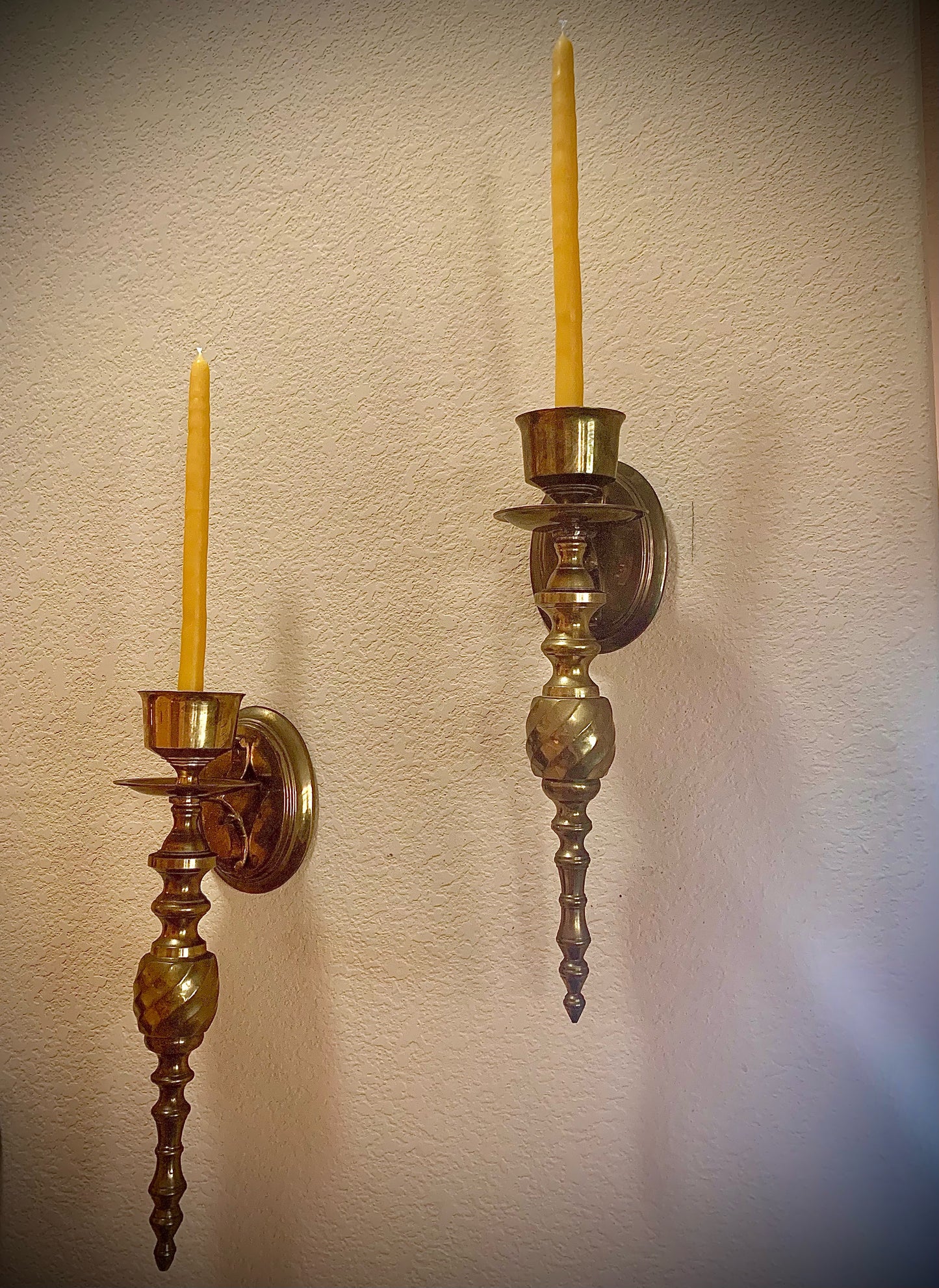 Brass wall hanging Candle Holder set