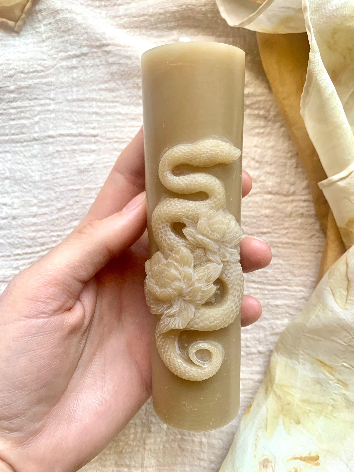 Snake Pillar - 100% Beeswax Candle