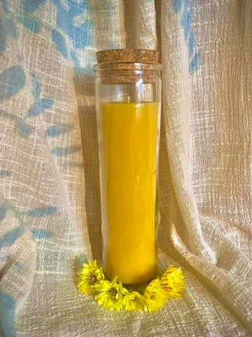 Glass Pillar / Payer Candle 100% beeswax
