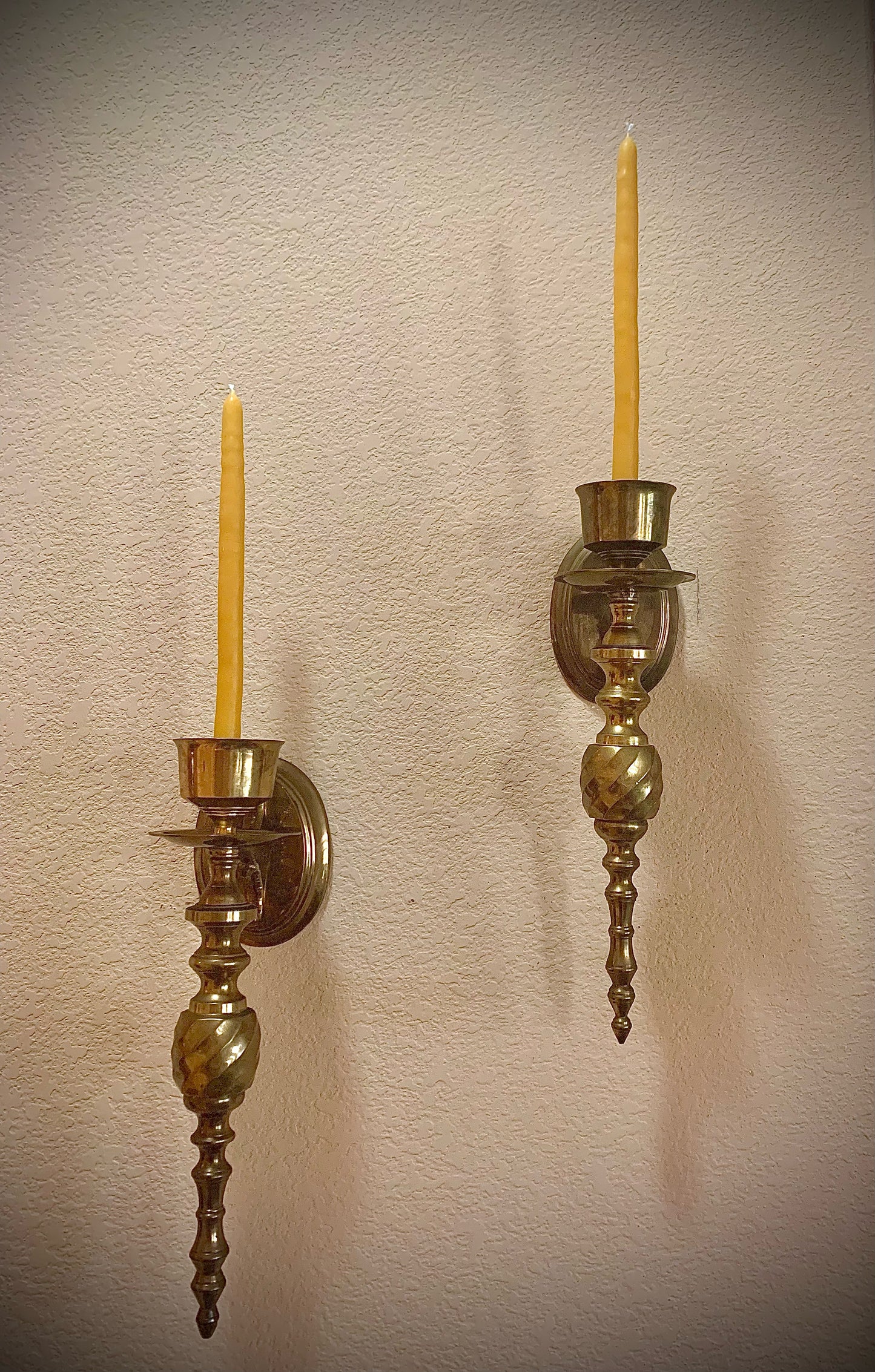 Brass wall hanging Candle Holder set
