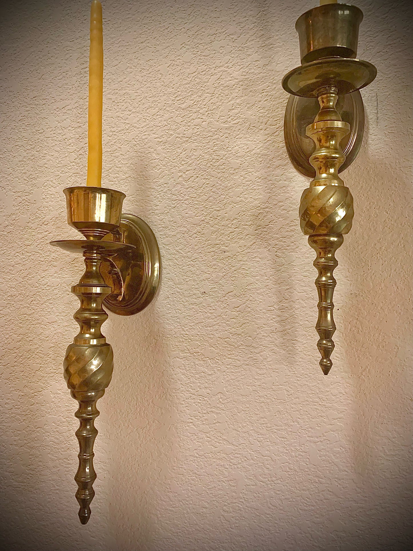 Brass wall hanging Candle Holder set
