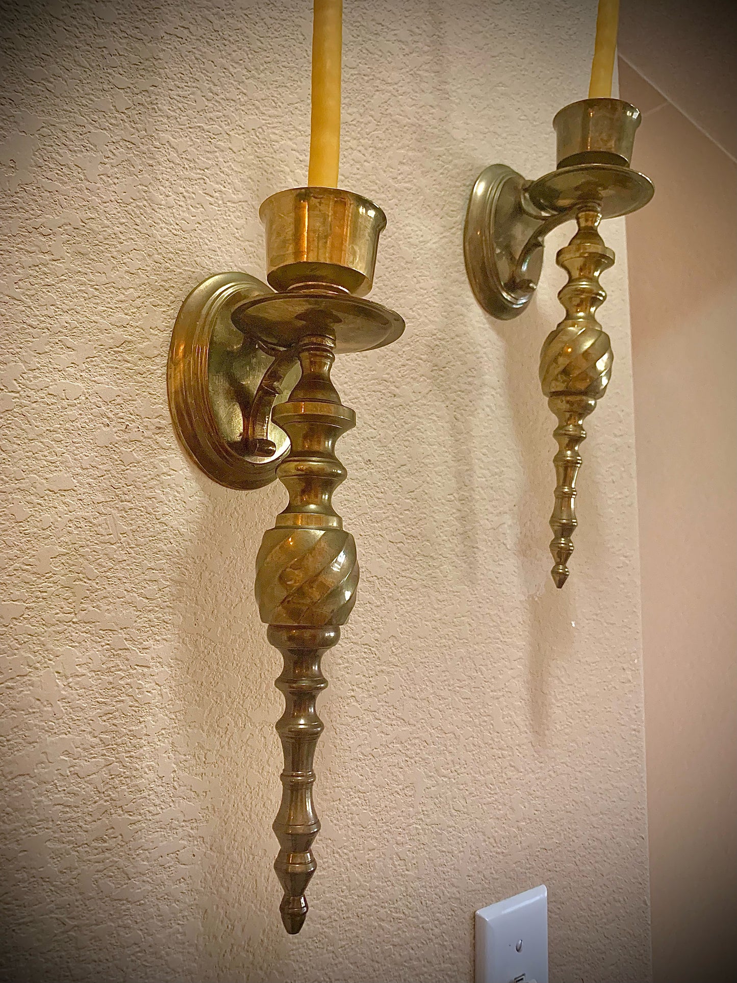 Brass wall hanging Candle Holder set