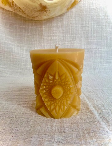 Kaleidoscope Pillar - 100% Beeswax Candle