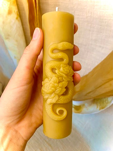 Snake Pillar - 100% Beeswax Candle