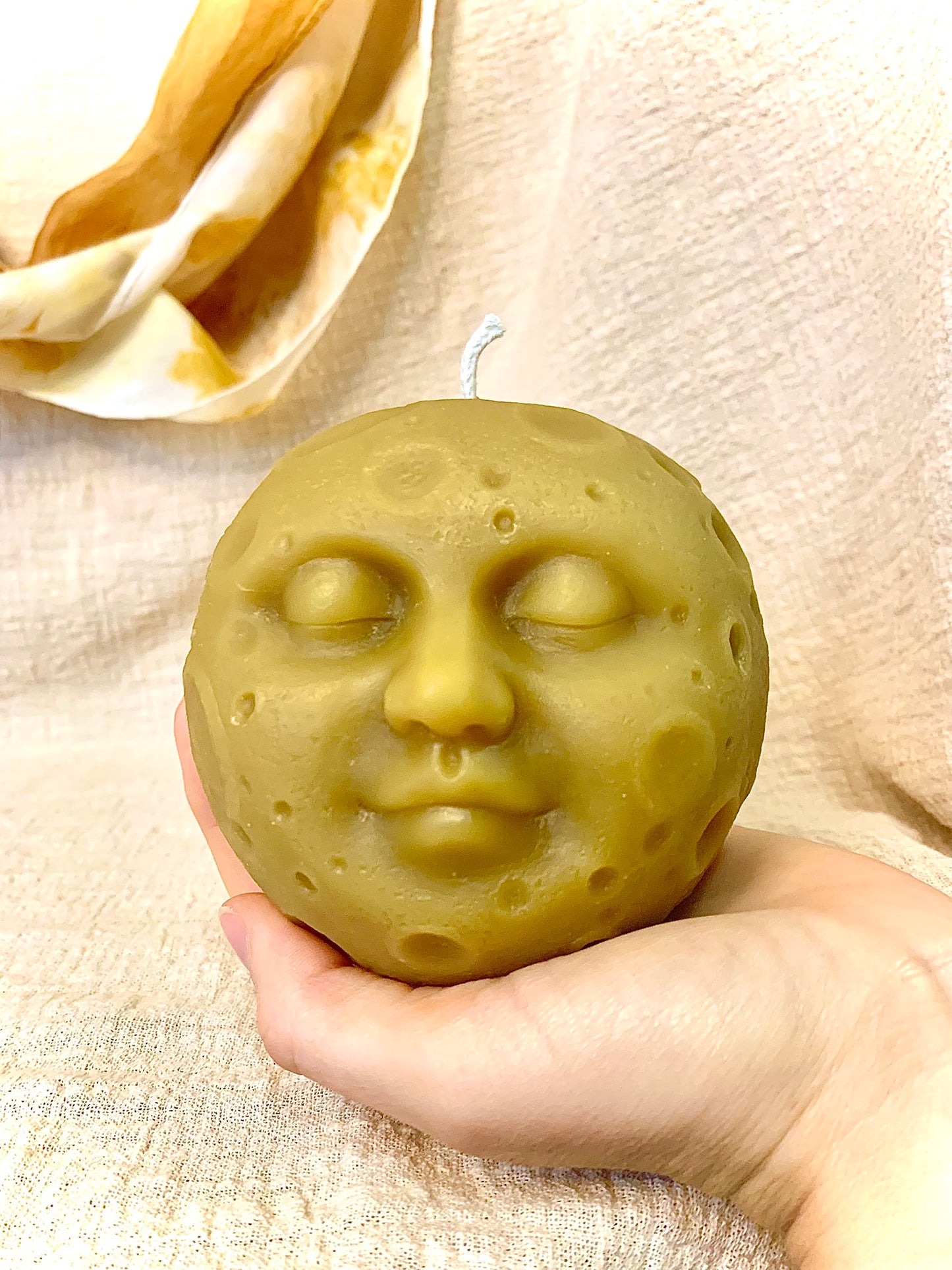 Moon Faces - 100% Beeswax Candle