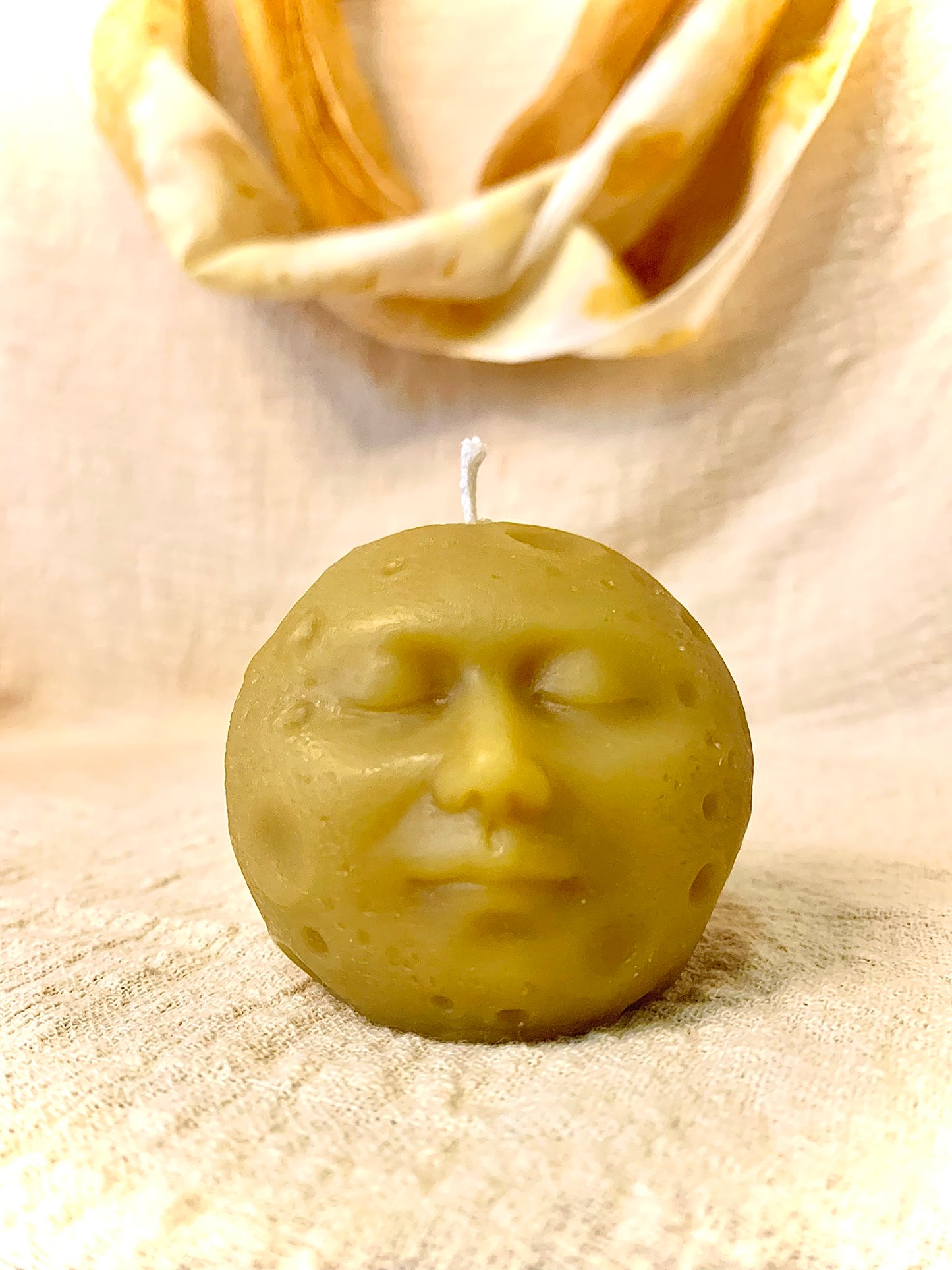 Moon Faces - 100% Beeswax Candle