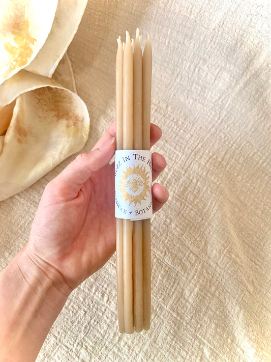 Thin Prayer Taper Candles - Hand Dipped - 100% Beeswax