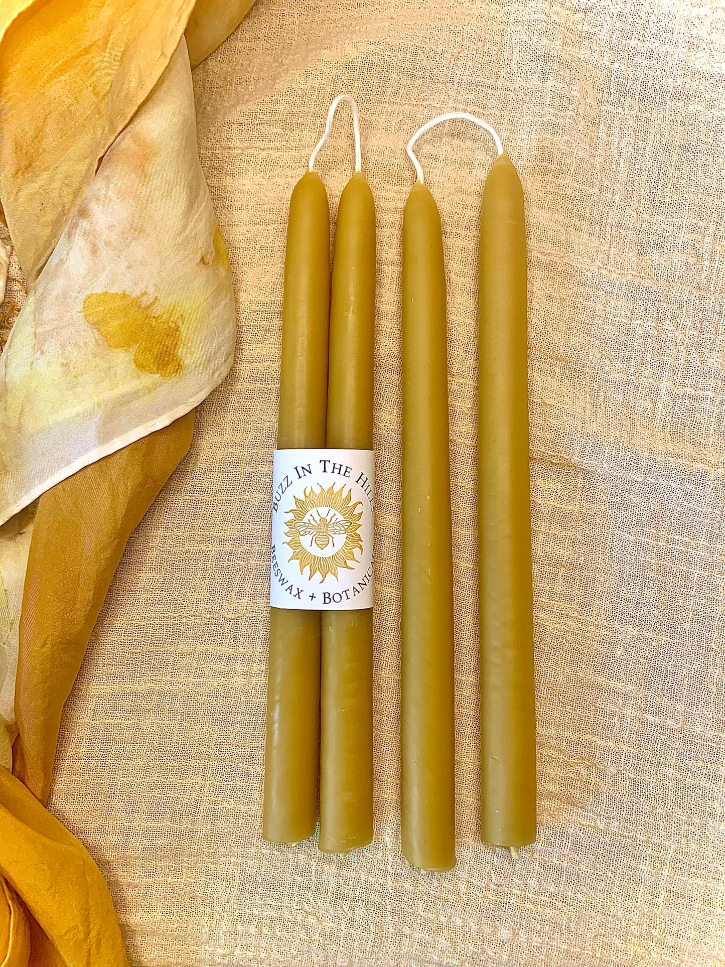 9" Taper Candles - Hand Dipped - 100% Beeswax
