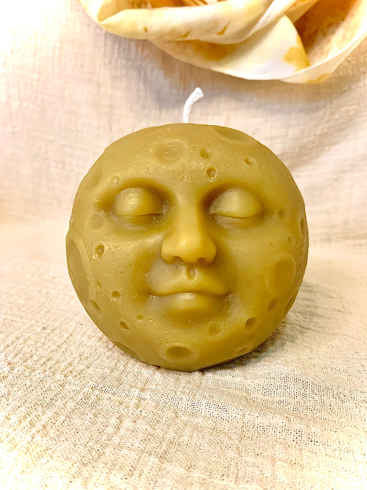 Moon Faces - 100% Beeswax Candle