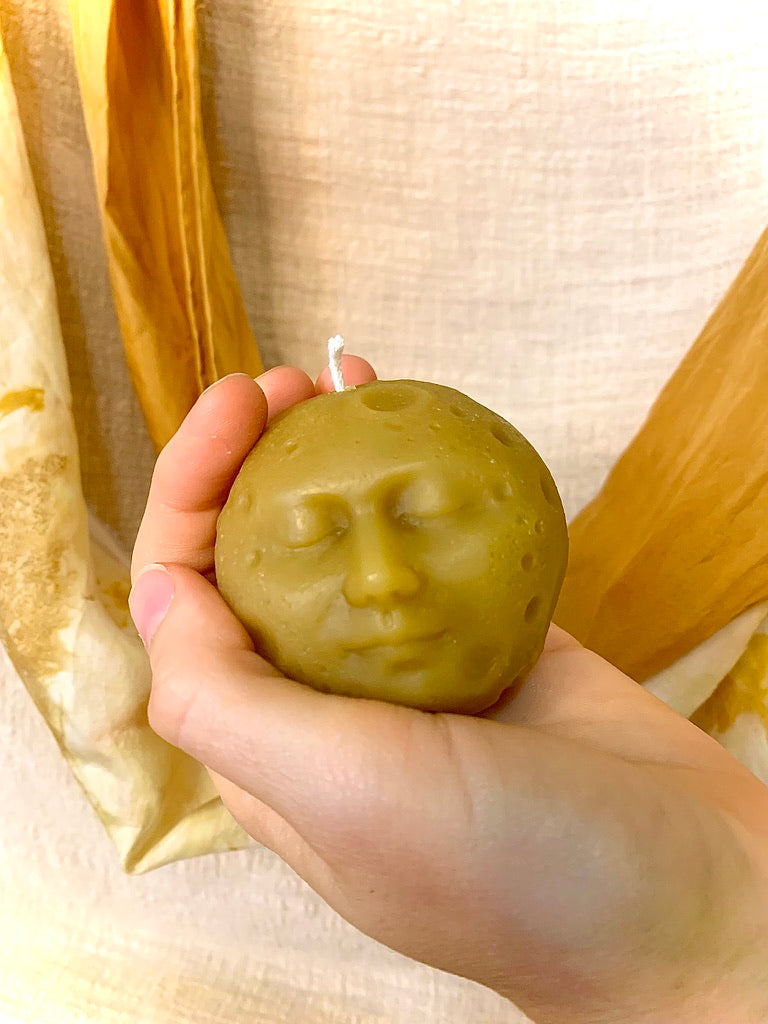 Moon Faces - 100% Beeswax Candle