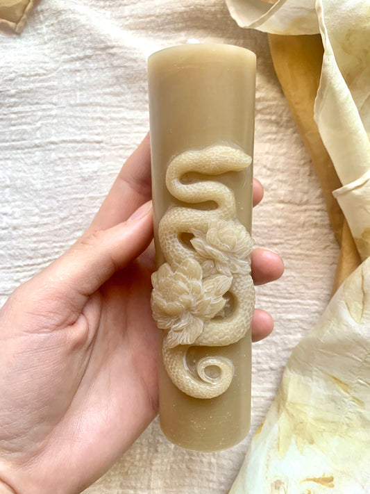 Snake Pillar - 100% Beeswax Candle