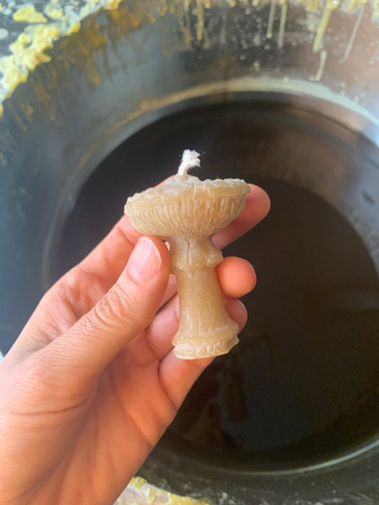 40% OFF SECONDS Mushroom, Amanita - 100% Beeswax Candle