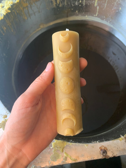 40% OFF SECONDS Moon Phase Candle - 100% beeswax