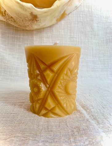 Kaleidoscope Pillar - 100% Beeswax Candle