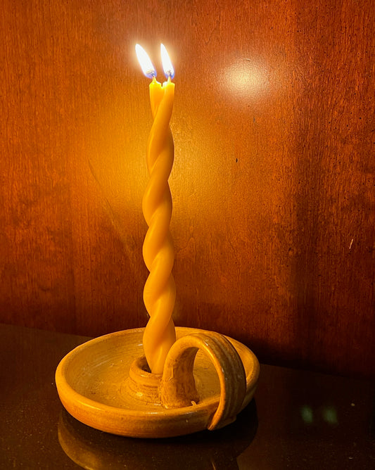 Duplero Twisted - Hand Dipped Taper Candles - 100% Beeswax